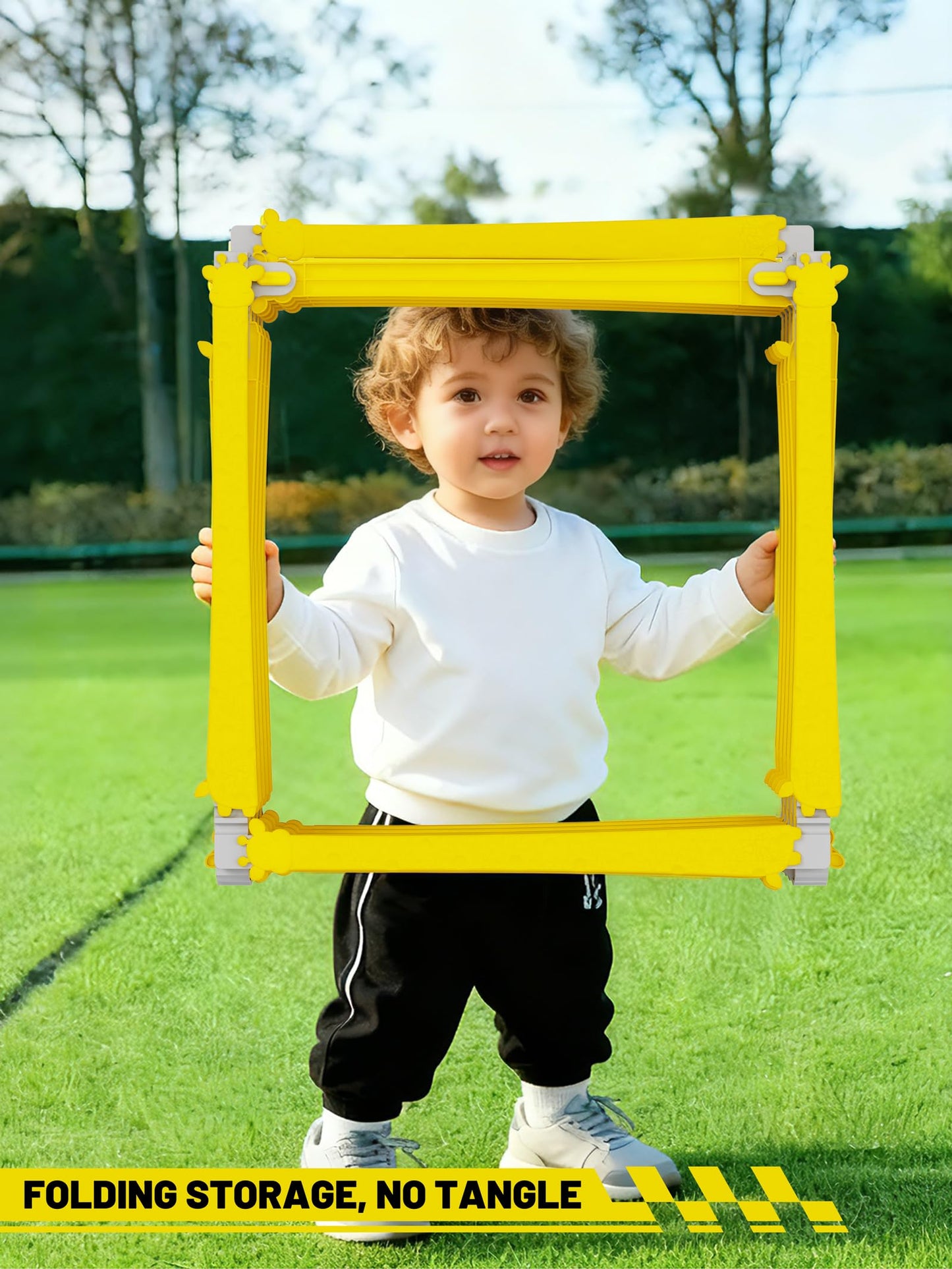 TONTATTA Tangle-Free Agility Ladder for Kids/Athletic – Multi-Use Speed Training Ladder for Footwork Drills/Football/Soccer/Boxing - Agility Equipment for Workout/Exercise/Fitness – 10 Rung - Yellow
