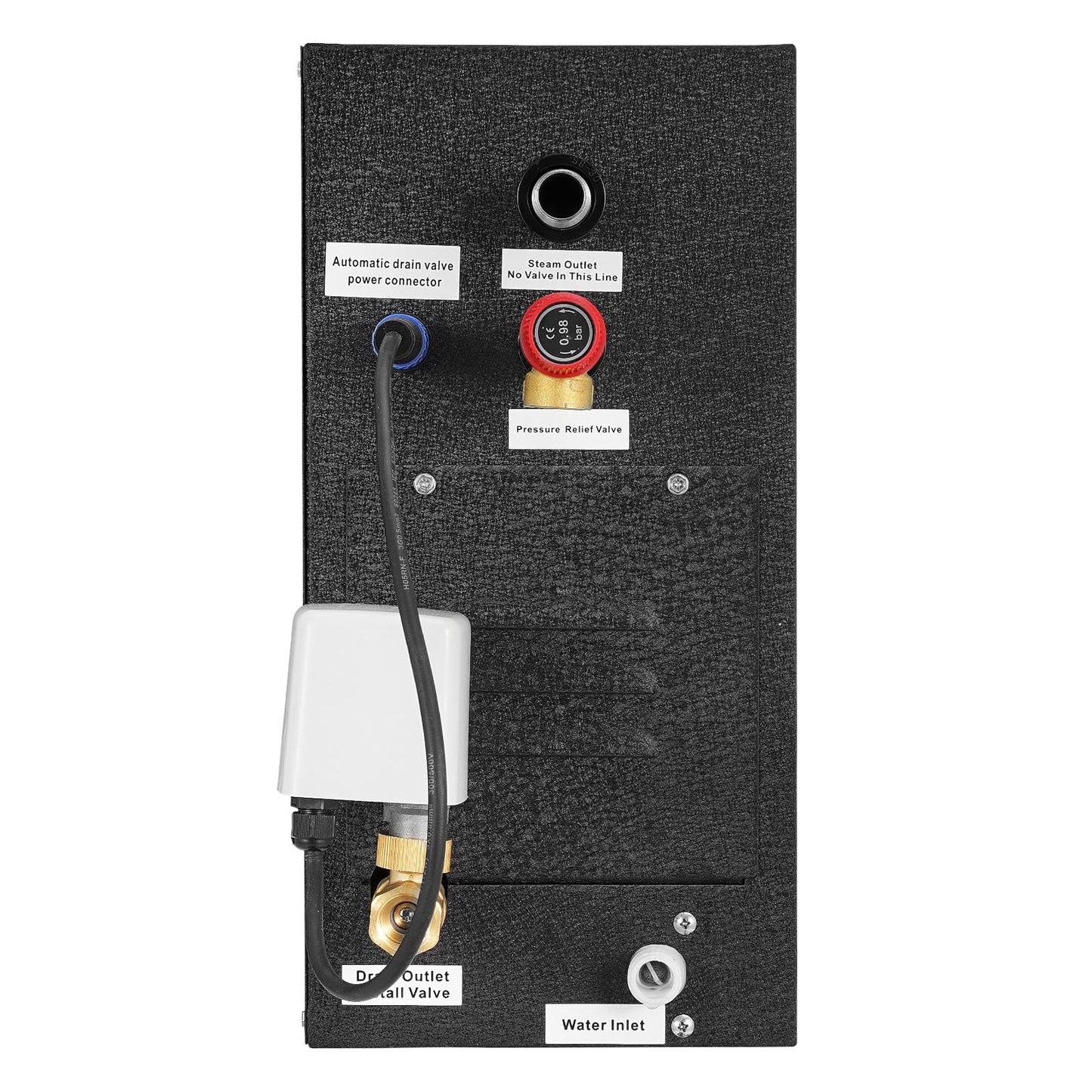 VEVOR Steam Generator, 6 kW Steam Shower System with Controller for Home Sauna & Spa, Commercial Auto Drain Kit with Overheat, Dry-Run & Overpressure Protection, 10min to 24h Timer, Black