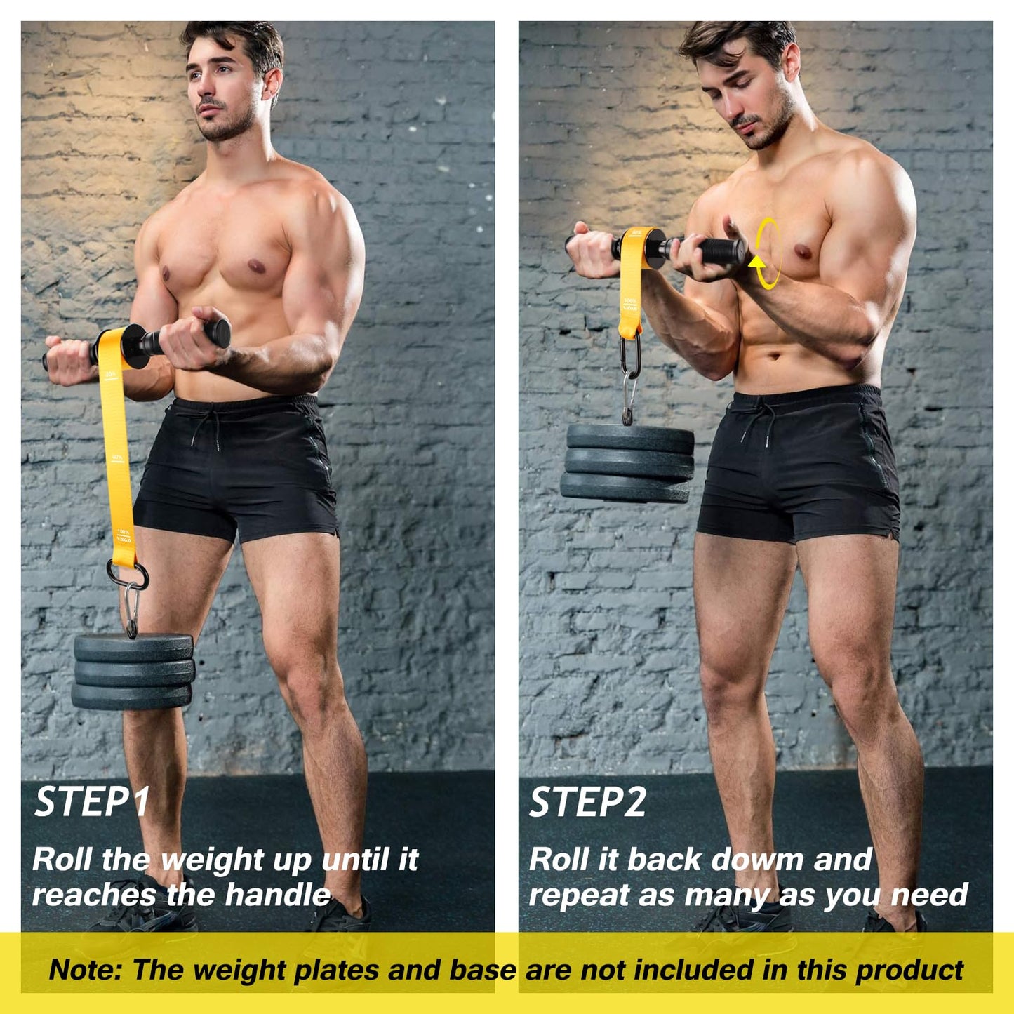 VAIIO Forearm Strengthener and Wrist Roller with Quick Locking Mechanism - Durable PVC Anti-Slip Grip Handles - Perfect for Men and Women - Ideal for Hand, Wrist, and Forearm Strength Training