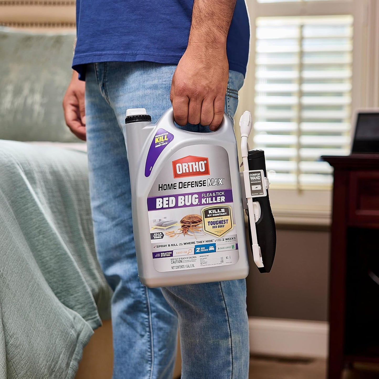 Ortho Home Defense Max Insect Spray - Kills Bed Bugs, Fleas & Ticks with Comfort Wand | 1 Gallon Ready-to-Use