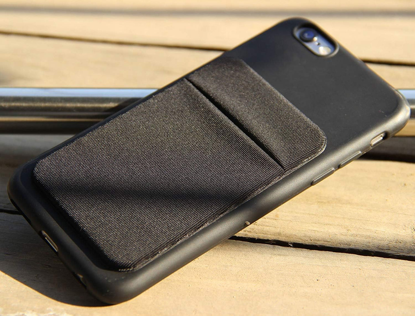 3Pack Galaxy-2Black+1Navy Cell Phone Card Holder Pocket for Back of Phone,Stretchy Stick on Wallet Credit Card ID Case