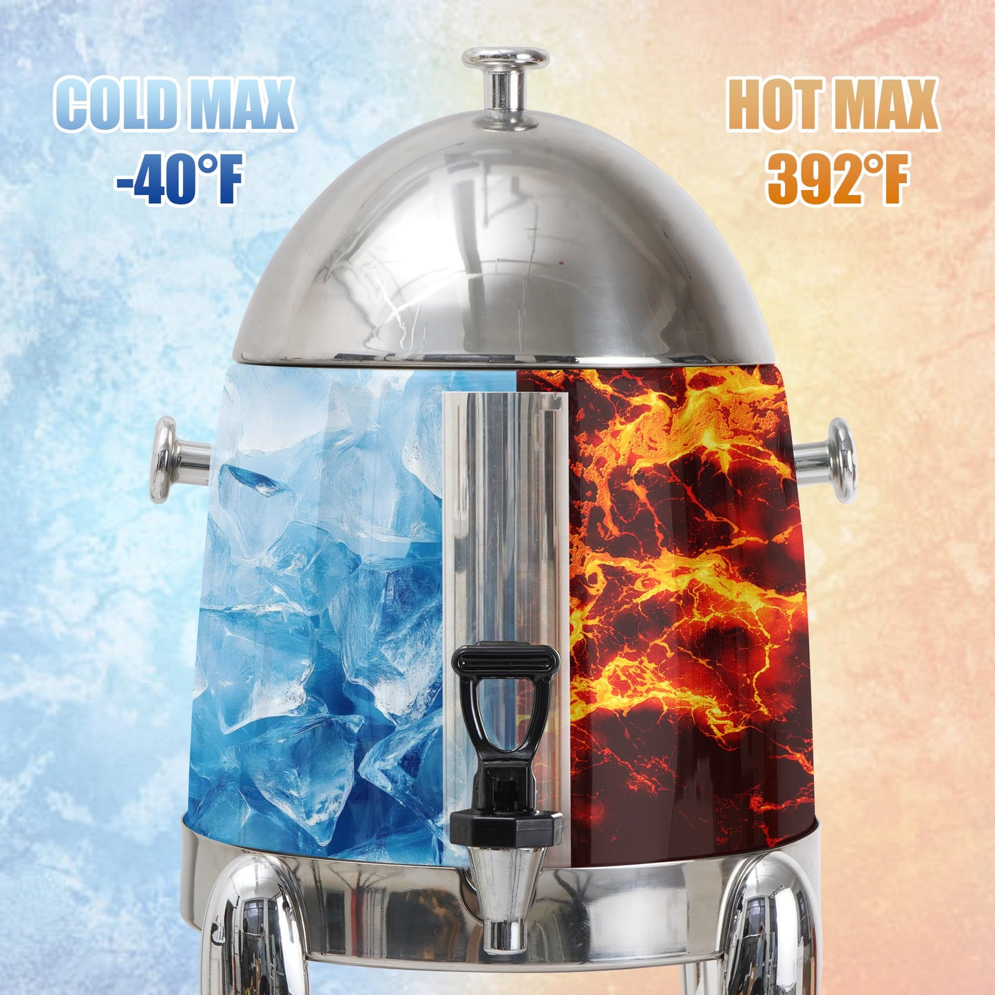 3 Gallon Beverage Dispenser with Stand, Commercial Coffee Urn with Spigot, Hot Drink Buffet Warmer Server for Parties Weddings Holiday Entertaining Catering Events (Plus Mixing Spoon and Drip Mat)