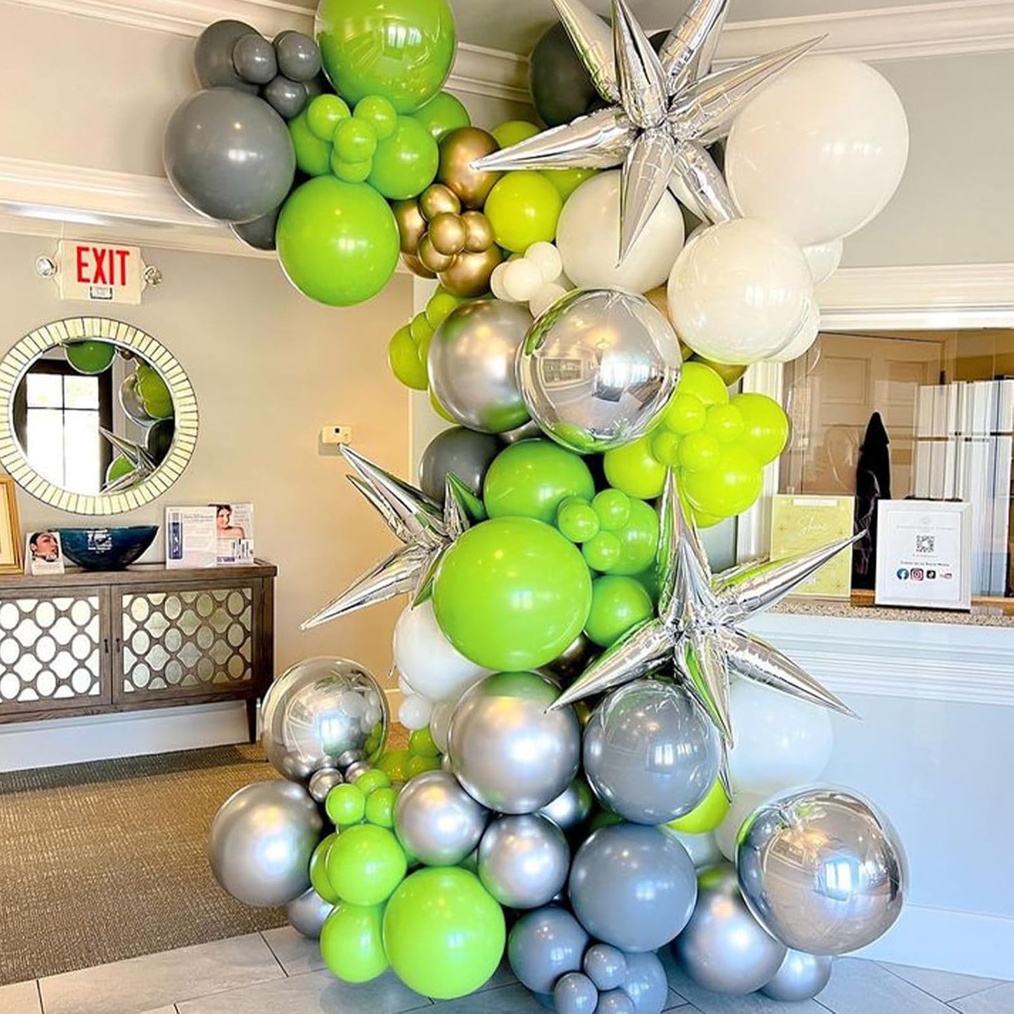 Skiennix Lime Green Balloons - 120-Piece Set for Dinosaur Baby Shower & Birthday Party Decor | 5-18 Inch Sizes