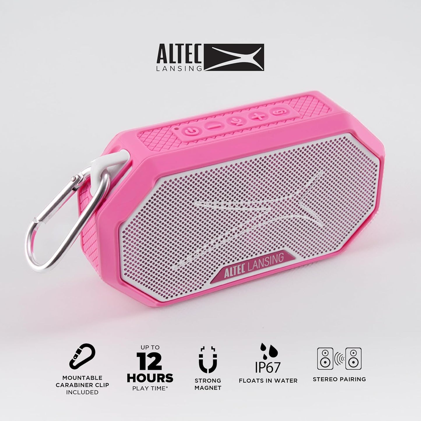 Altec Lansing 2.0, IP67 12h Portable Bluetooth Speaker HYDRAMINI Waterproof, Portable Speaker, Playtime, Wireless