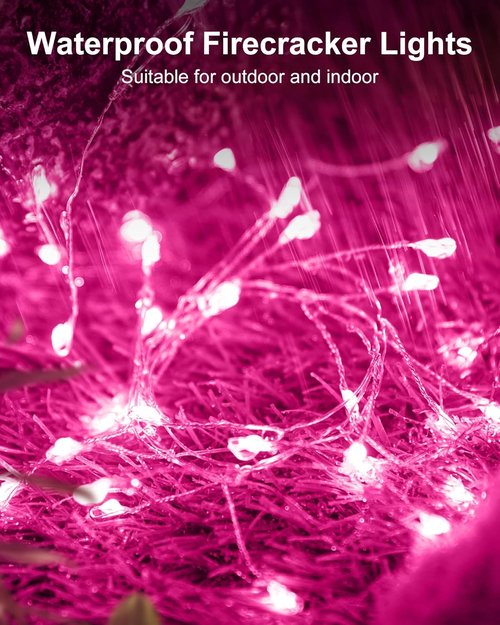 Fairy Lights | 5 Ft Battery Operated Twinkle String Lights - Waterproof Silver Wire, 60 LEDs for Valentine's Day & Weddings