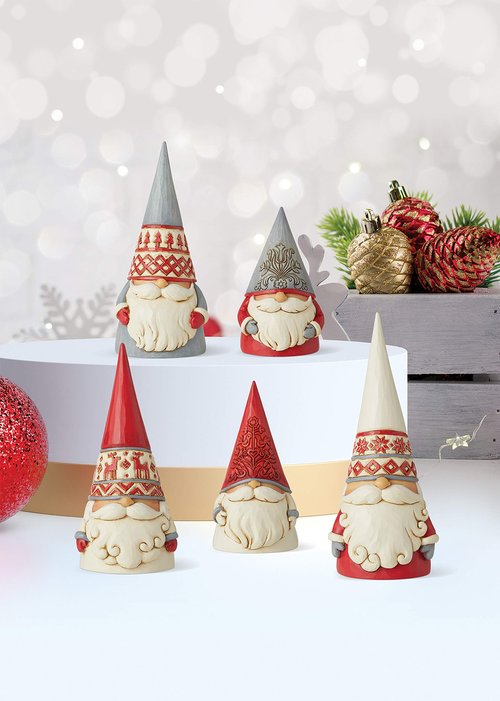 Enesco Jim Shore Heartwood Creek Nordic Noel Tree Hat Gnome God Jul Figurine, 6.1 Inch, Multicolor