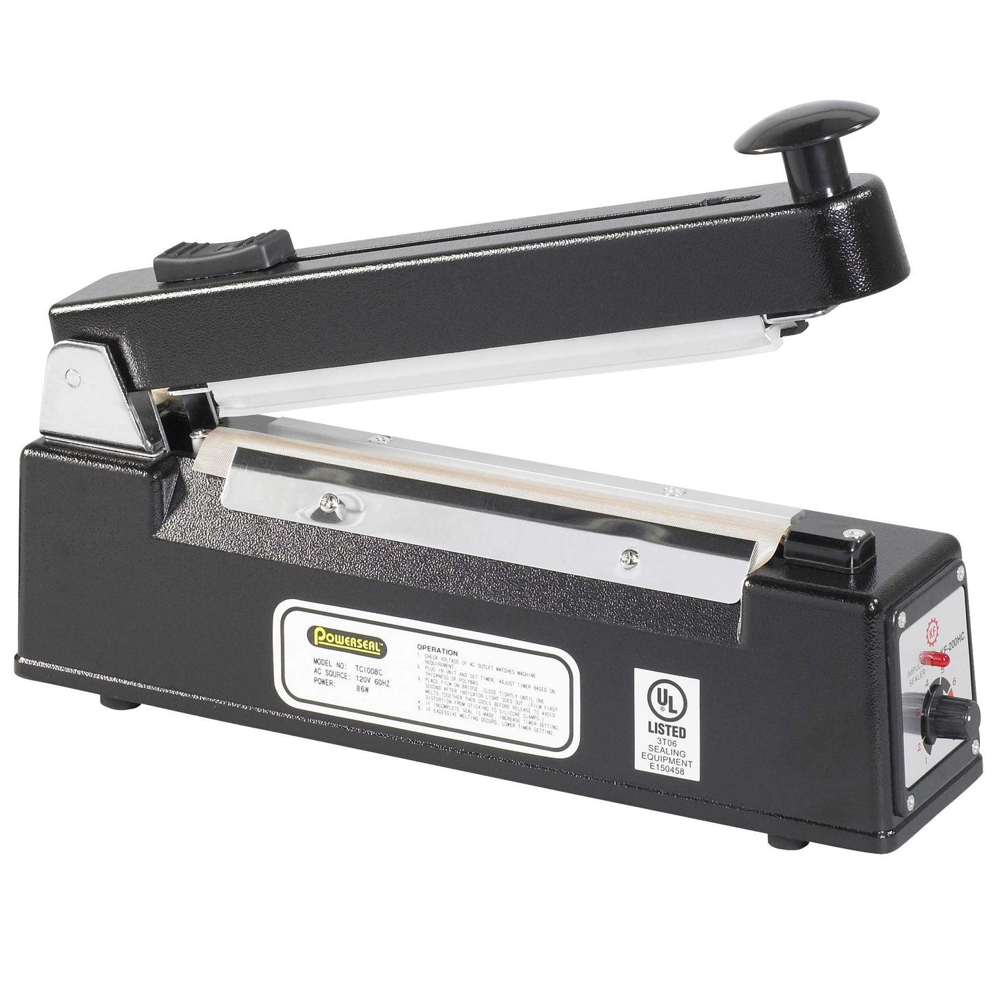 BOX USA 8" Impulse Manual Heat Sealing Bag Machine with Cutter for Closing Plastic Poly Bags and Tubing (1 Machine)
