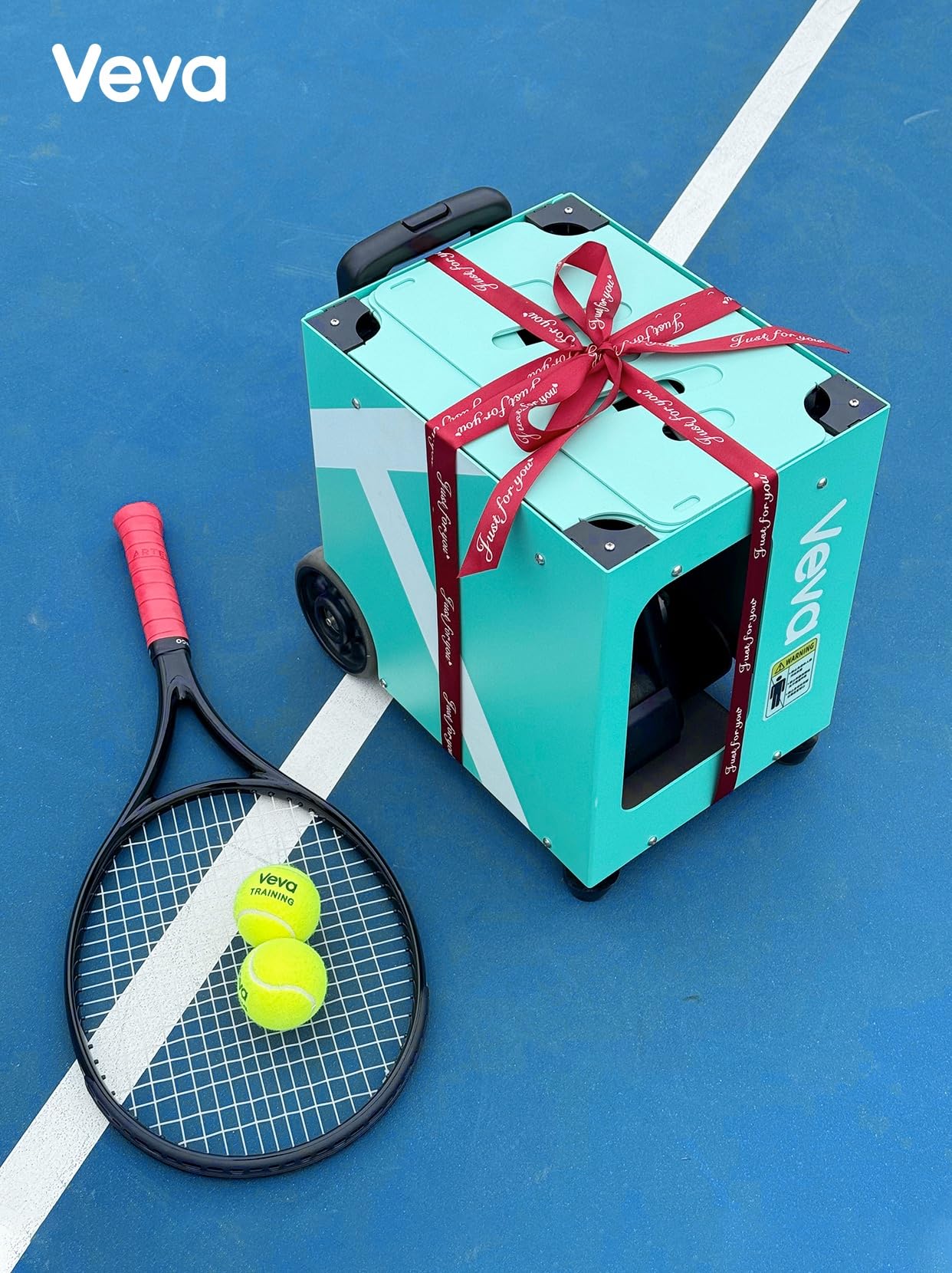 Veva V2 Portable Tennis Ball Machine with App & Remote, 68MPH Speed, 120-Ball Capacity, 4-8H Battery, Advanced Spin Control for Indoor/Outdoor Training (Refreshing Mint)