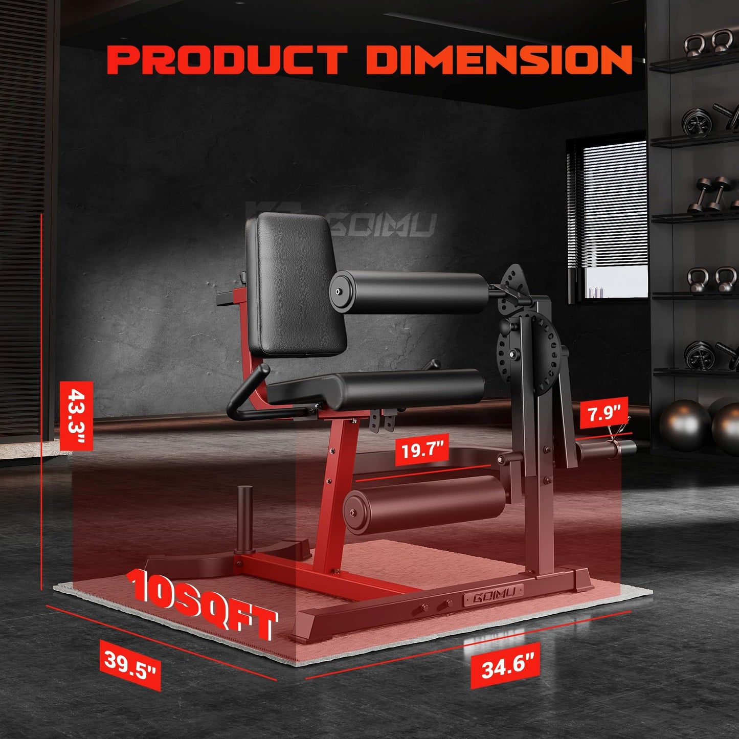 Leg Extension and Curl Machine, GOIMU 4 in 1 Lower Body Workout Machine, Adjustable Leg Curl Machine with Plate Loaded, Leg Extension Machine with Exercise Bench, Home Gym Weight Machine