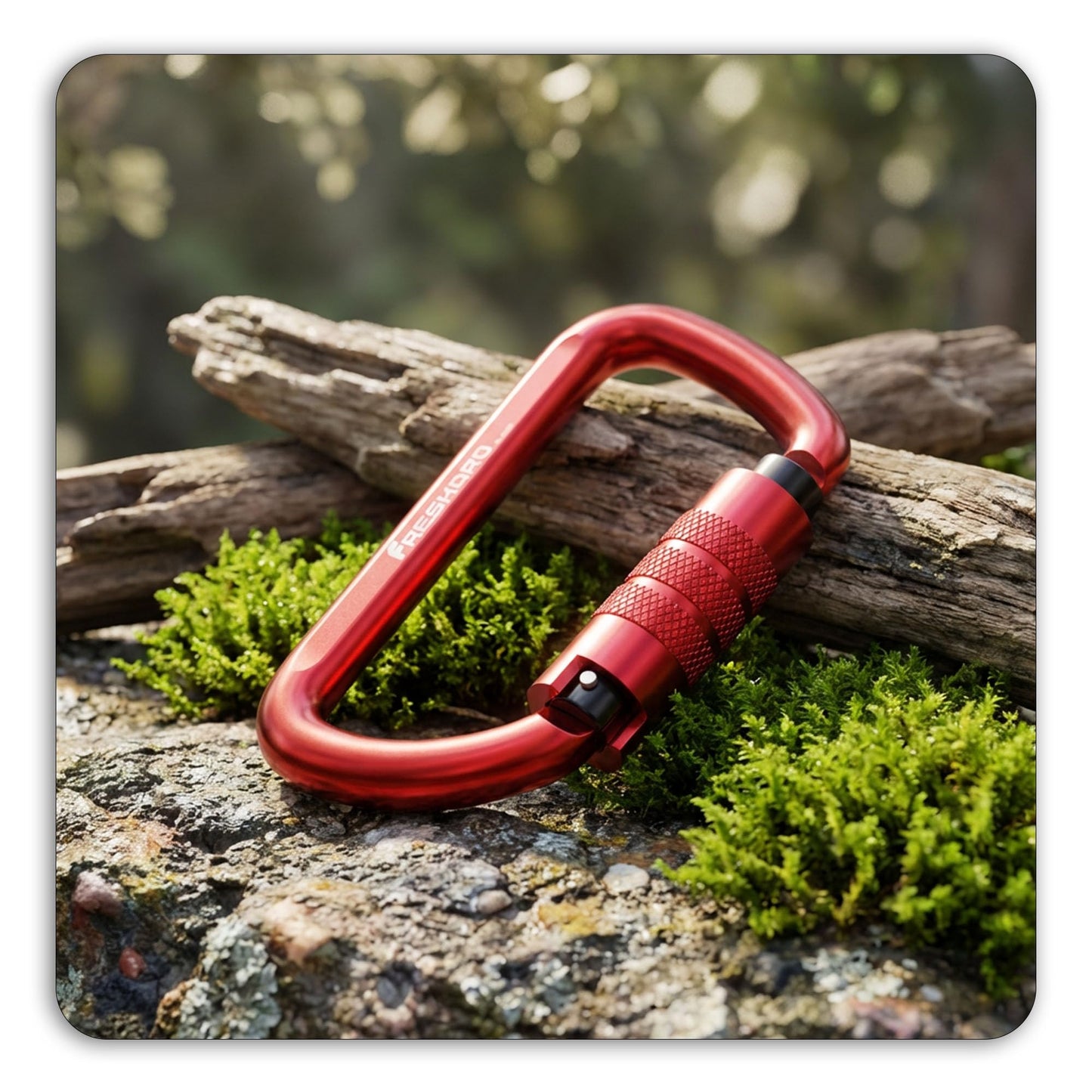 FresKaro 3inch Auto Locking Carabiner Clips, Solid D Shape Style, Heavy Duty Keychain Aluminum Carabiner - Holds a Maximum of 2698lbs, Lightweight 1.09oz, for Hammock, Hiking, Dog Leash, 3pack, Red
