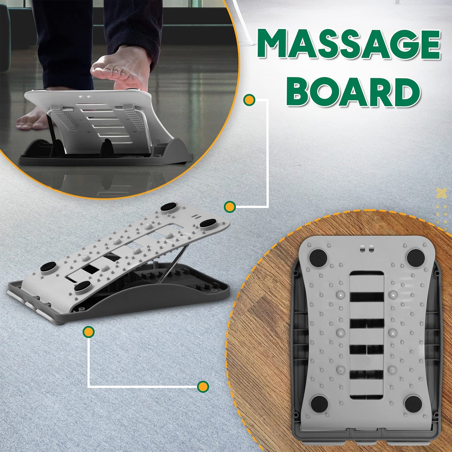 INFIDEZ 3-in-1 Adjustable Incline Slant Board for Calf Stretching Ankle, Foot Massage, 10 Changeable Levels Rocker Board for Plantar Fasciitis Physical Therapy Equipment - Black