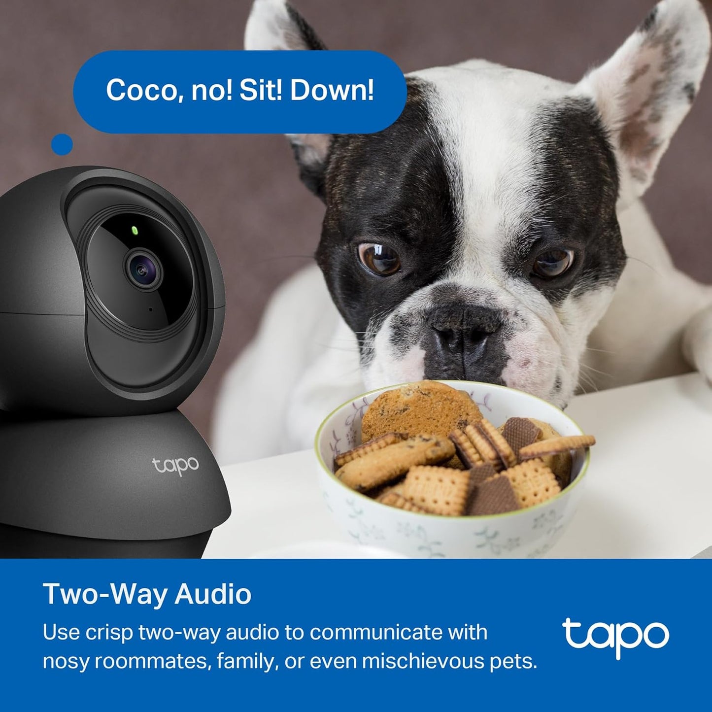 Tapo 1080P 2-Way C201 Indoor Pan/Tilt Wired Security Camera - Works as a Baby & Pet Monitor, Motion Detection, Audio