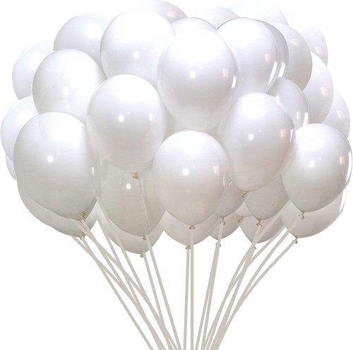 Jonhamwelbor White Balloons - 12-Inch Matte White Latex Helium Balloons | 100 Pack for Weddings & Parties
