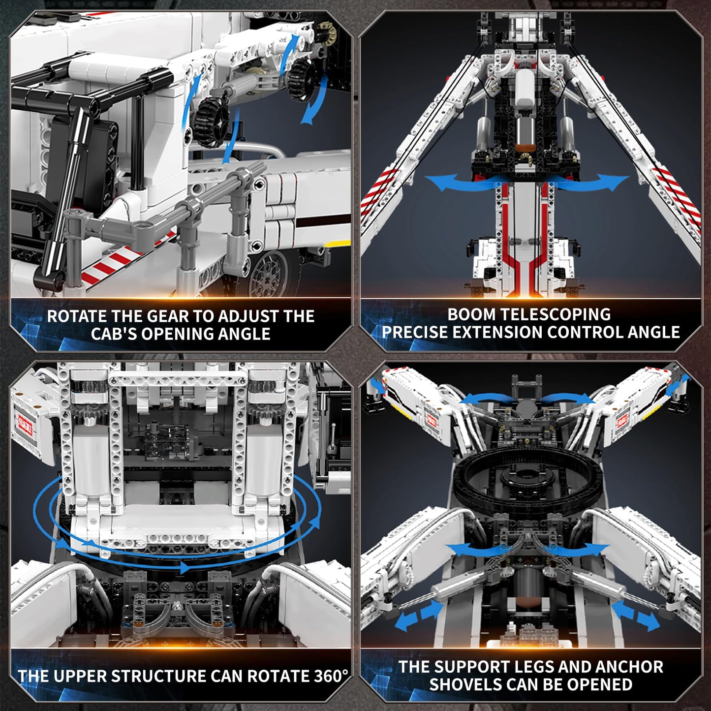 Mould King Heavy Crane Building Kit, 8506 Pieces Large Crane Truck Model Kit with 20 Motors, APP Control Advanced Engineering Vehicles for Adults, Youth