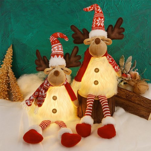 Juegoal Lighted Christmas Reindeers - 23 Inch Handmade Rudolph Elk Figurines | Battery Operated Holiday Decor
