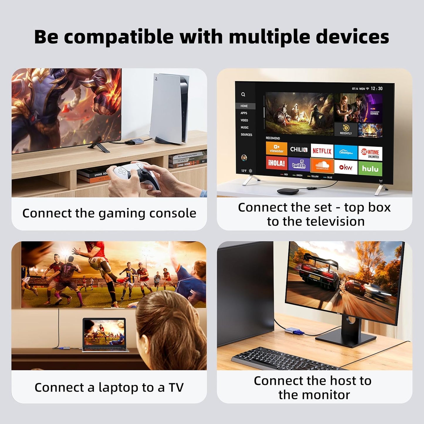 biaze AG6202 1080P Chip HDMI to VGA Adapter, Video Converter for Laptop PC TV Monitor Projector, Gold Plated Connector