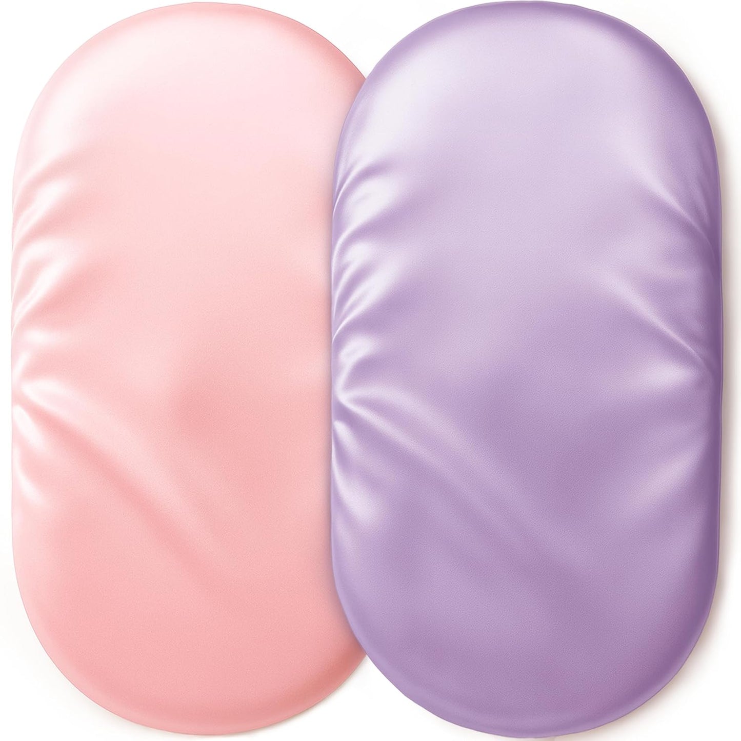 Skiennix Satin Bassinet Sheets - Soft Silk Feel for Baby Hair | 2 Pack in Pink & Purple