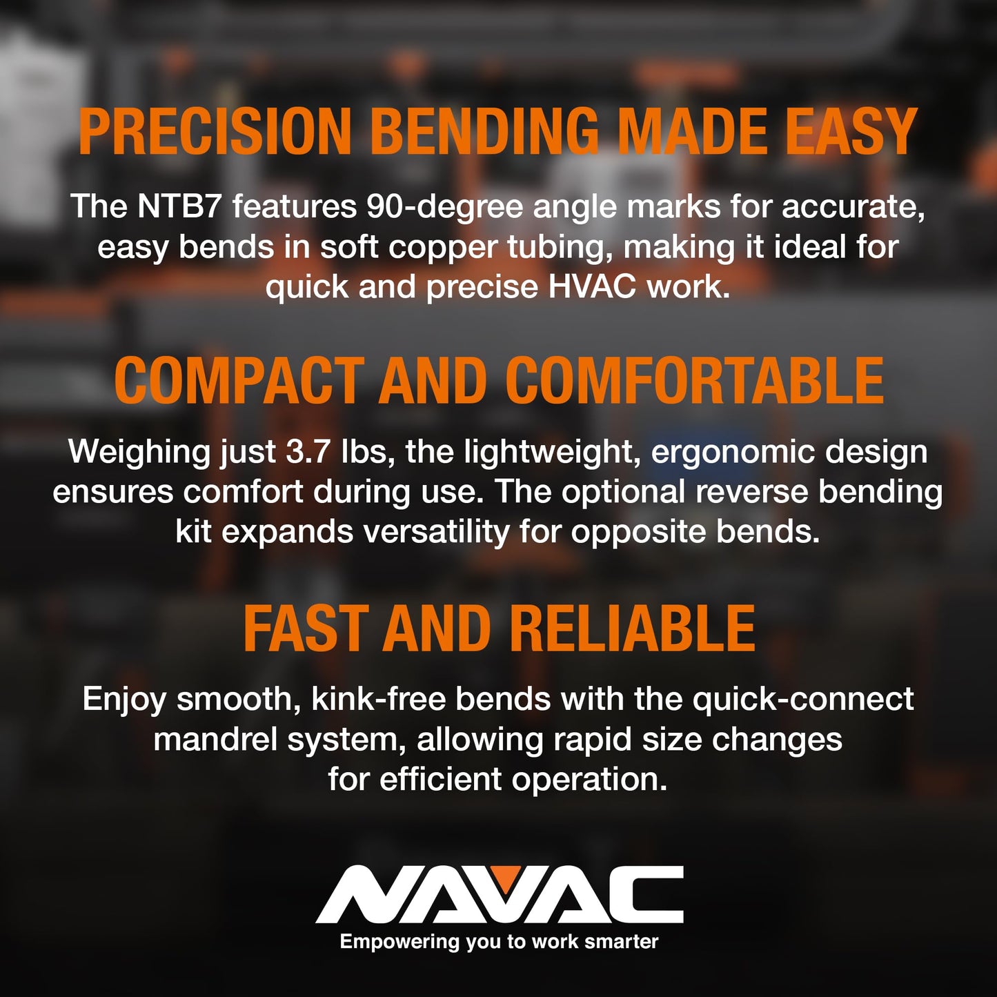 NAVAC NTB7 Ratcheting Tubing Bender for HVAC - Soft Copper Bender for Sizes 1/4, 5/16, 3/8, 1/2, 5/8, 3/4, 7/8 Inch OD