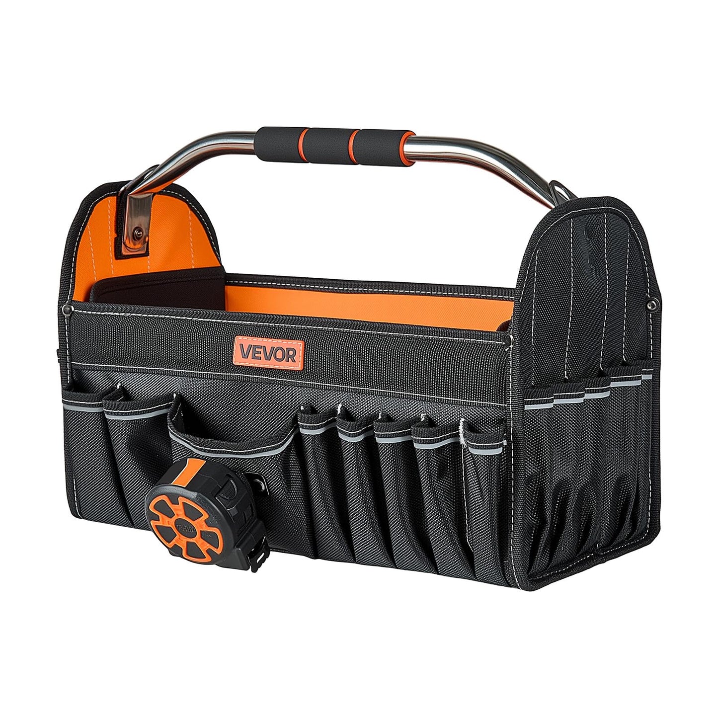 VEVOR Tool Bag, 16.1 Inch, 33-Pocket Open Top Tool Tote, Electrical Maintenance Toolbox Organizer Storage with Handle, Adjustable Shoulder Strap, Portable Toolbag, for Professionals DIY & Jobsite Use