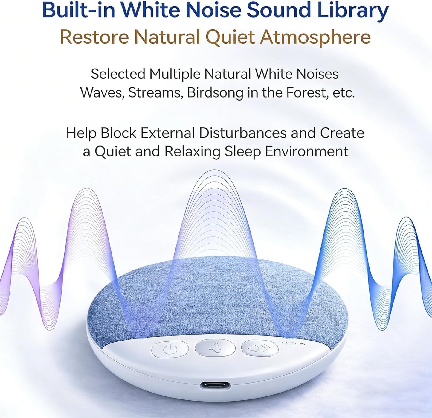 Ultra-Thin Bluetooth Pillow Speaker for Sleeping, Built-in White Noise to Support Sleep, Dual-Mode Speakers Audio