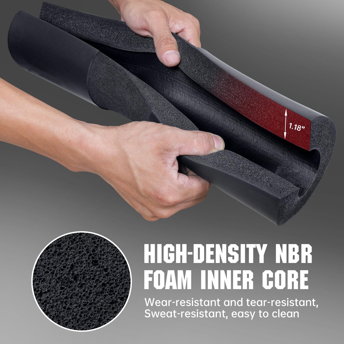leikefitness Squat Pad - Foam Barbell Pad for Squats Cushion, Lunges & Bar Padding for Hip Thrusts - Standard Weight Bar Pad - Provides Cushion to Neck and Shoulders While Training