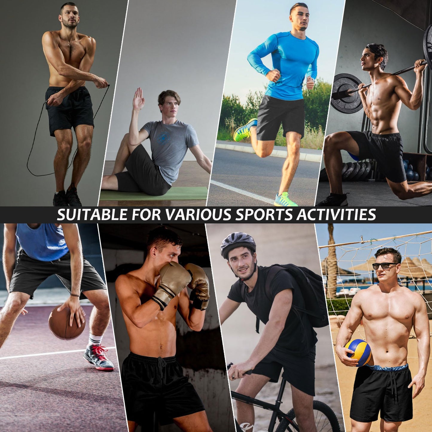 Sauna Shorts for Men Sweat Pants with Drawstring, Heat Trapping Sweat Shorts Sauna Suit for Men Workout Gym Exercise
