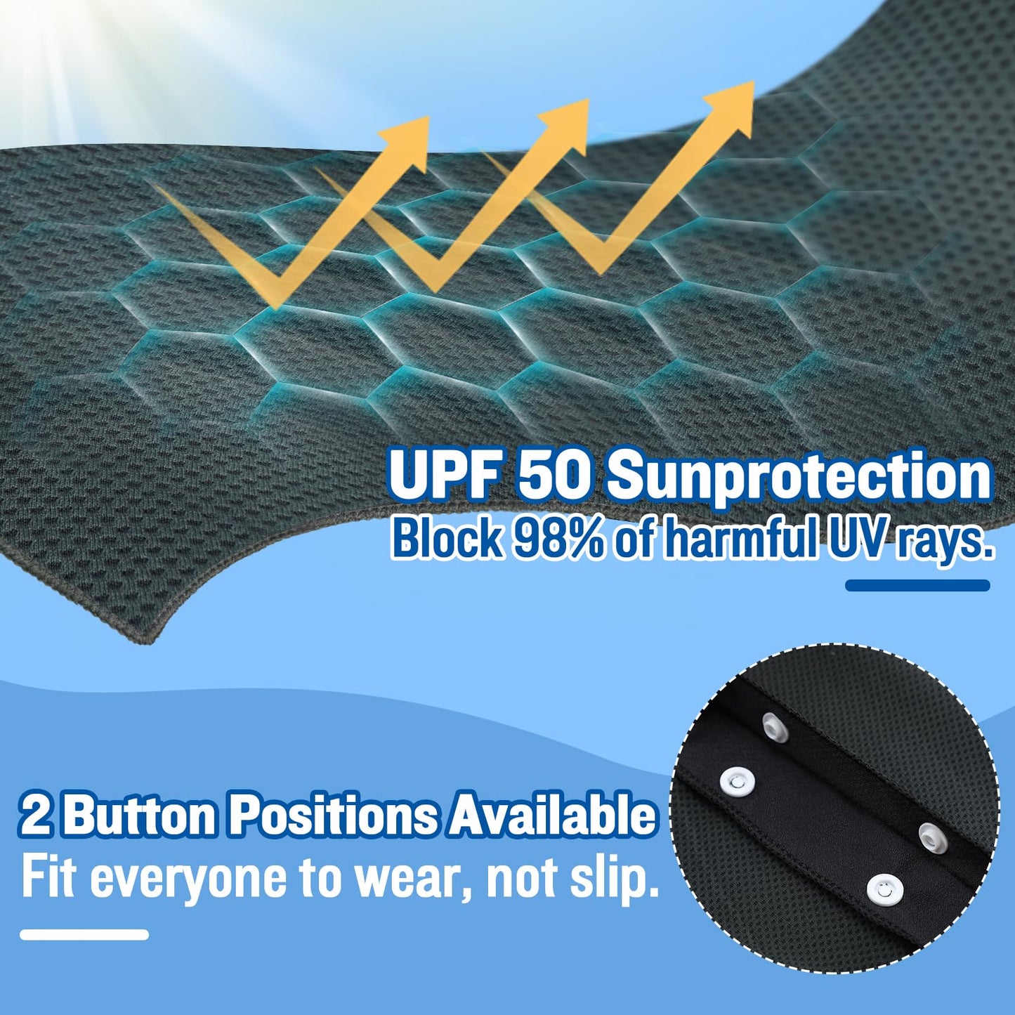 Acostop 4 Pcs Cooling Hoodie Towels for Neck and Face - Absorbent & Quick-Dry Cooling Towel with Anti-Slip Snaps, Evaporative Cool & UPF 50 Sun Protection Wraps in Hot Weather Outdoor Sports