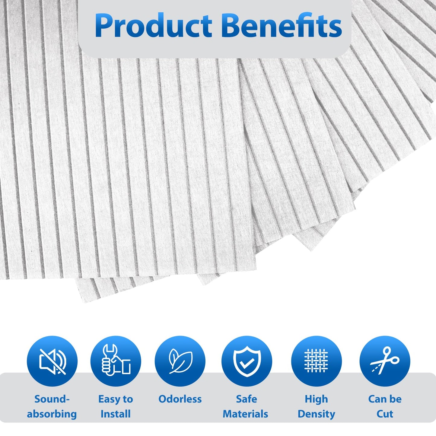 MAGICUBETIC 10 Pack Acoustic Panels,Thicker 0.47"Self-Adhesive Soundproof Wall Panels,High Density Sound Proof panels for Walls, Office, Reccording Studio, Home,Living Room-White(Size-48 * 24 inch)