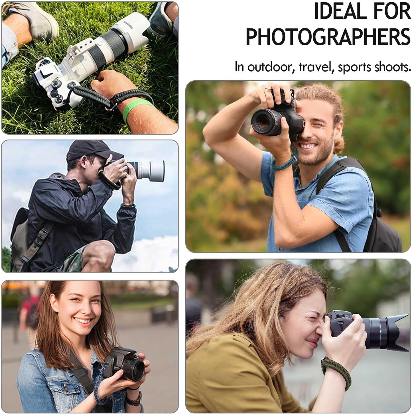 16-Inch AQAREA Quick Release Camera Wrist Strap - Hand Strap for DSLR & Mirrorless Cameras (Blue)