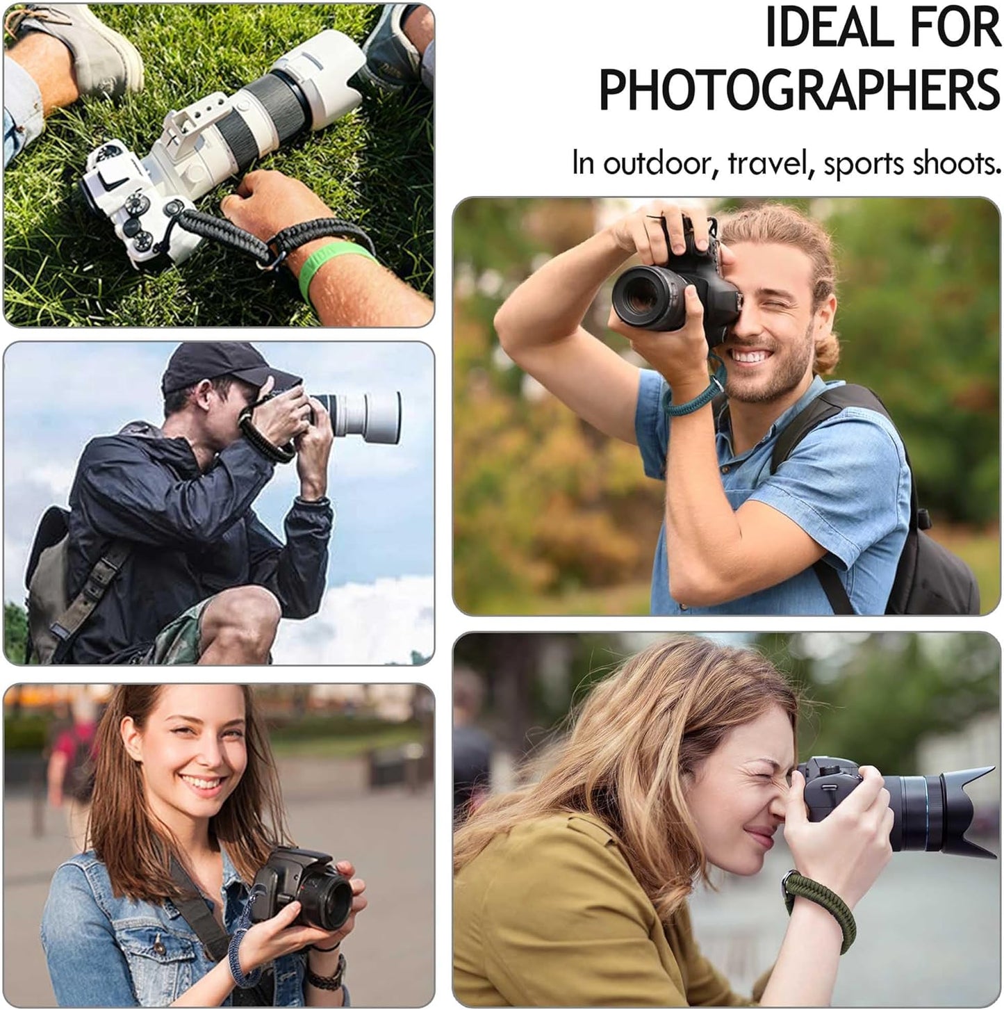 AQAREA Quick Release Wrist Strap for DSLR and Mirrorless Cameras - Green