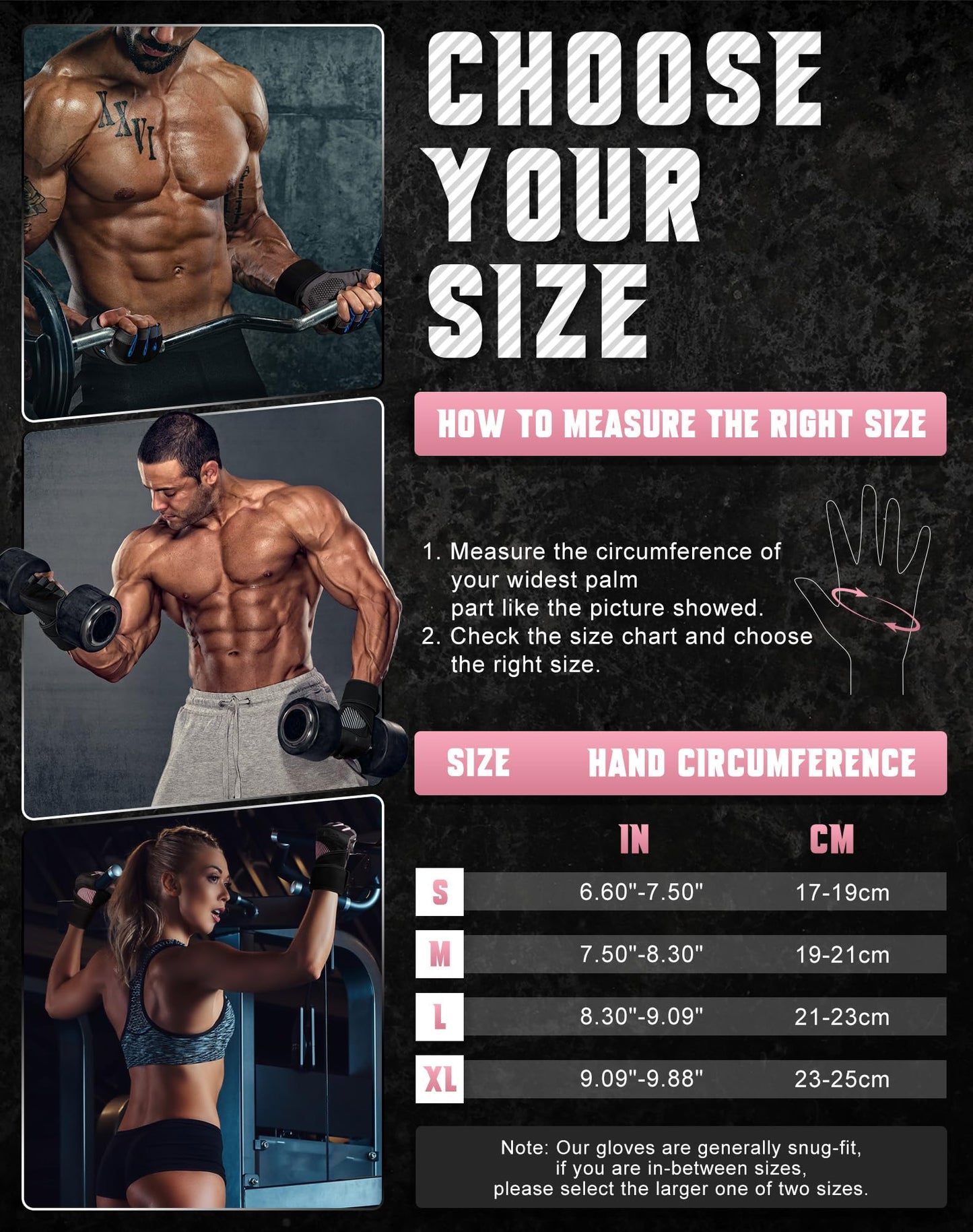 COFIT Breathable Workout Gloves, Antislip Weight Lifting Gym Gloves for Men Women with Wrist Wrap Support, Superior Grip & Palm Protection for Weightlifting, Fitness, Exercise, Training - Pink M