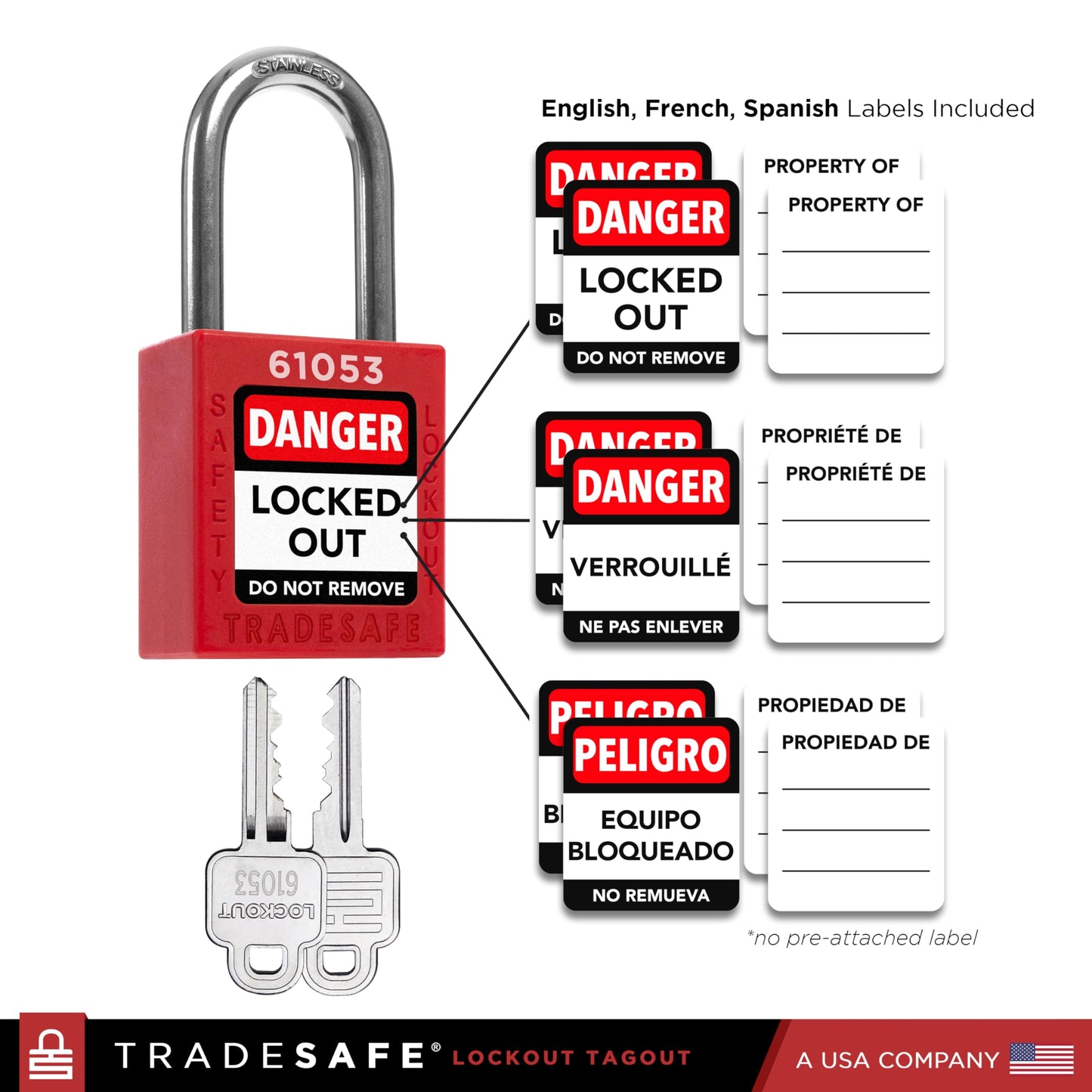 TRADESAFE Lockout Tagout Station with 20 Keyed Different Loto Locks, 6 Lockout Hasps, 60 Lock Out Tags, Lock Out Tag Out Kit Station, Lock Out Kit Cabinet 22-1/2 x 18 x 3 inches