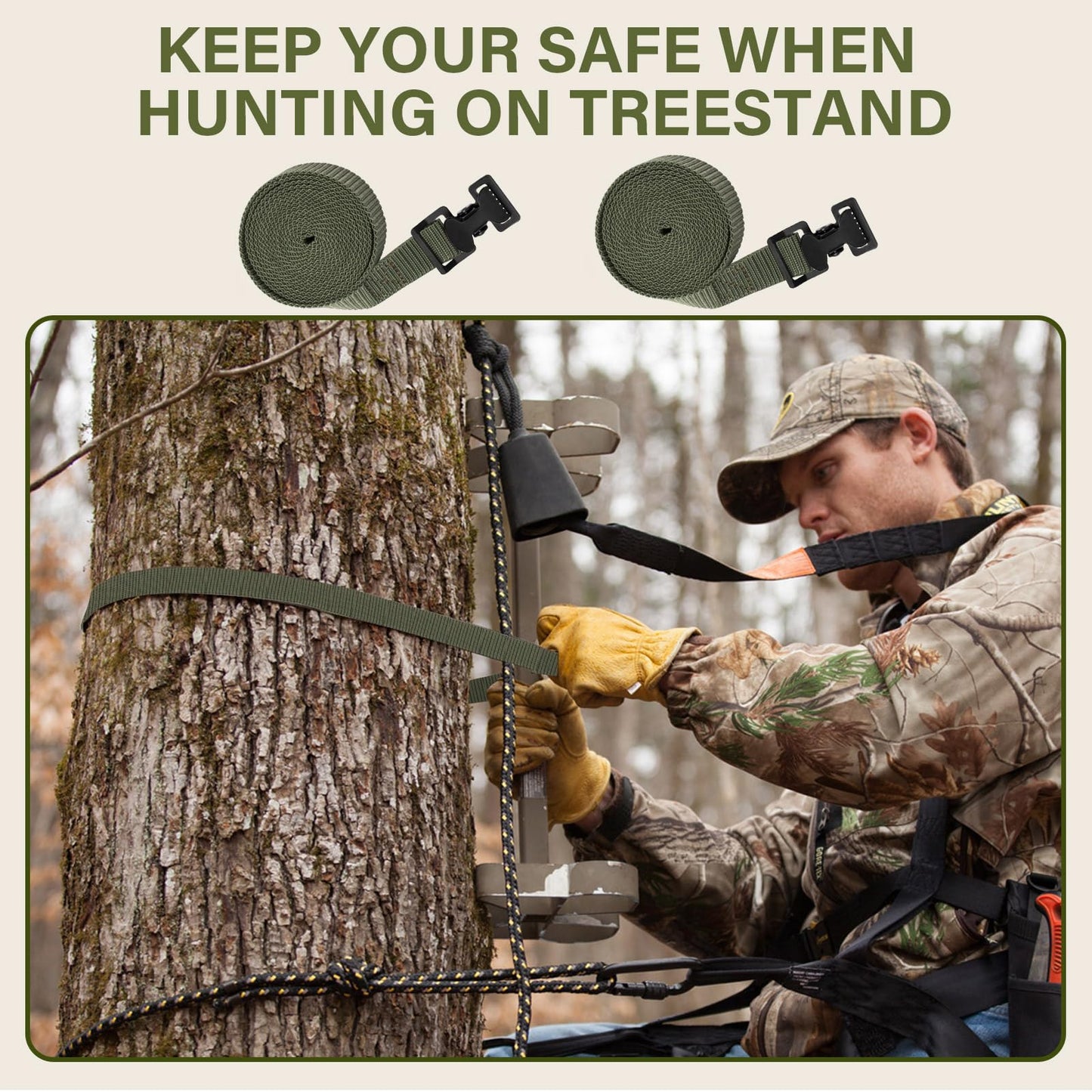Trdzi Treestands Utility Straps for Summit Tree Stand, Pair of Climbing Stand Stabilizer Strap for Summit Openshot Climber, Viper Tree Stand