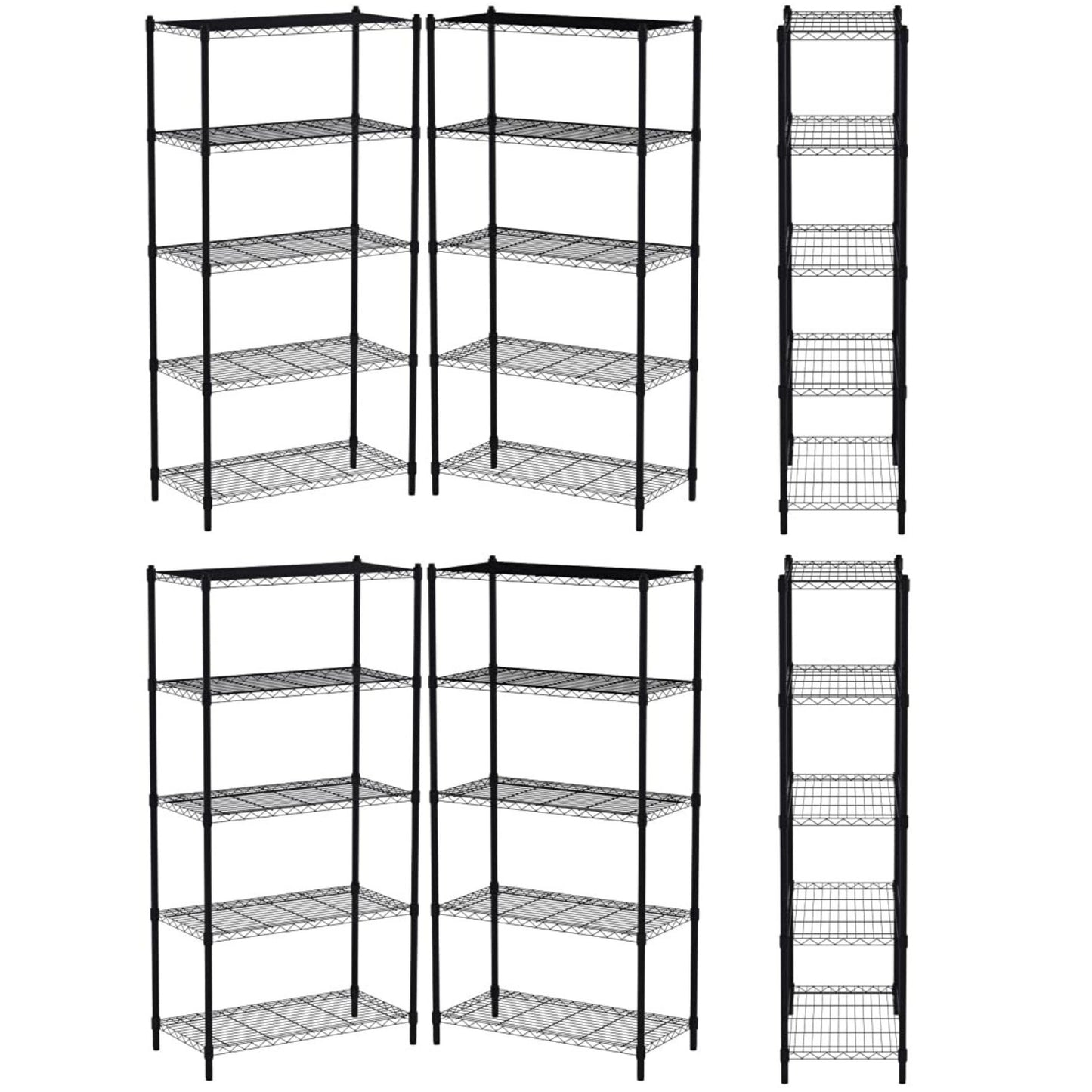 Internet's Best 5-Shelf Adjustable Wire Shelving | Heavy Duty Storage Rack | Metal Shelf for Garage, Restaurant, Industrial Use - Wide Unit Shelves, Sturdy Steel Frame | Black | 36" W x 18" D x 72" H