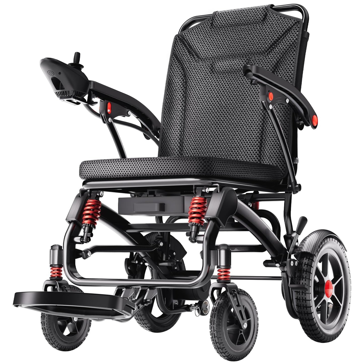 39LB Electric Wheelchairs for Seniors Ultra Lightweight, 25 Miles Long Travel Range Motorized Wheelchair, All Terrain Compact Portable Power Wheelchair, Foldable Mobility Scooter for Adults