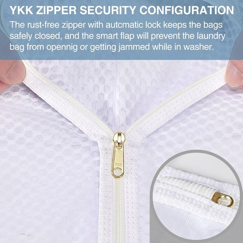 Durable Honeycomb Mesh Laundry Bags by [Brand Name] - 3 Large Bags for Delicates | 16" x 19"