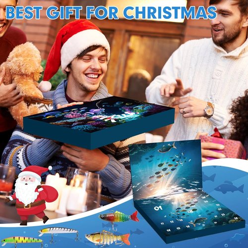 Fishing Advent Calendar - 24-Day Countdown with Lures & Tackle Set | Perfect Gift for Dads & Fishermen