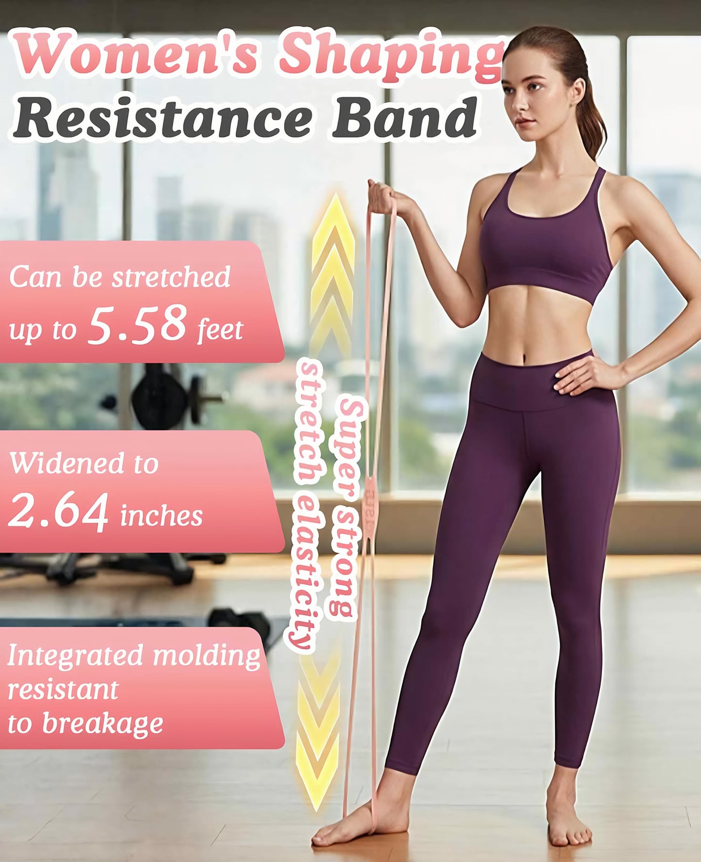 Geyynow 3 PCS Figure 8 Resistance Bands for Women, 15 Lbs & 25 Lbs & 35 Lbs Keep Resistance Band for Arm with Non-Slip Handles