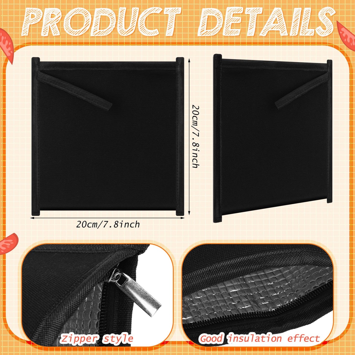Reallnaive 4 Set Insulated Sandwich Bags Reusable Lunch Bags Small Thermal Snacks Pouch Washable Reusable for Picnic, Travel, Office, Classroom, School(1 Sizes,Basic Design)