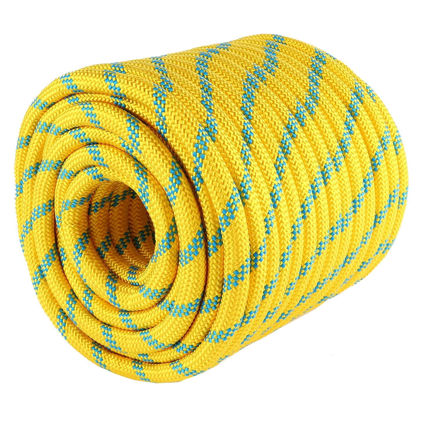 1/2in x 120ft Arborist Rope – 9000lb Breaking Strength Static Climbing Line, Polyester Bull Rope for Tree Care, Canopy Access & Rigging