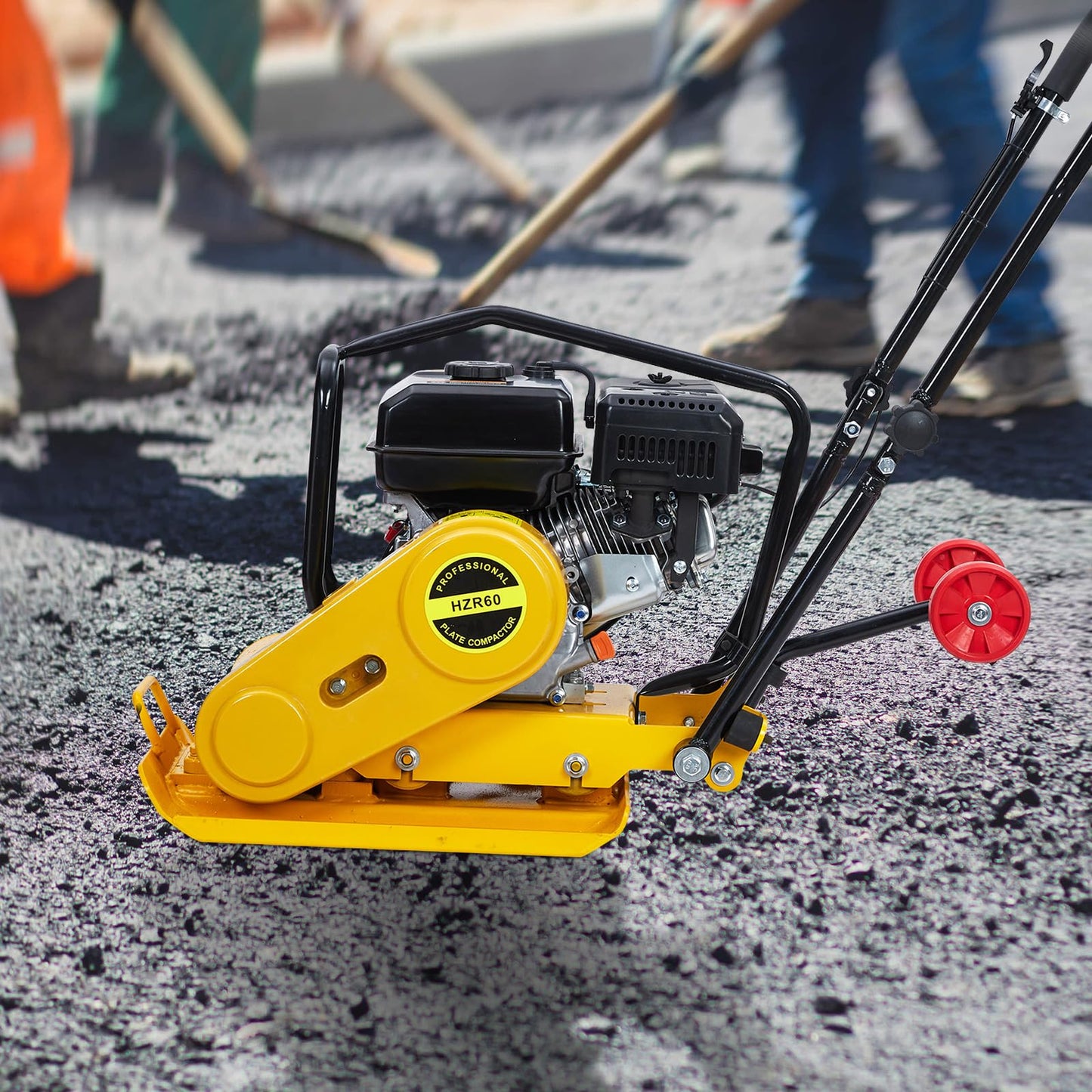 GarveeTech 7HP Plate Compactor, 212CC Gas Engine Jump Jack Compactor, 4200 Lb Compacting Force, 5600 VPM Pavement 22.1x15.9 Inch Plate Compactor for Sidewalks, Asphalt, Pavers, Landscaping