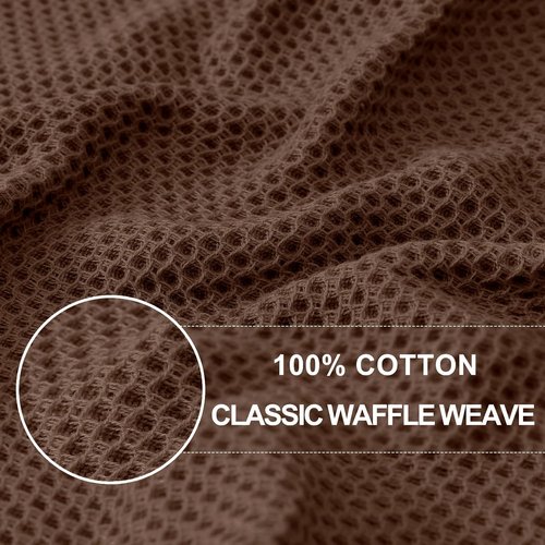 Homaxy Kitchen Dish Towels - Ultra Soft 100% Cotton Waffle Weave, Quick Drying, 13 x 28 Inches, 8-Pack, Coffee