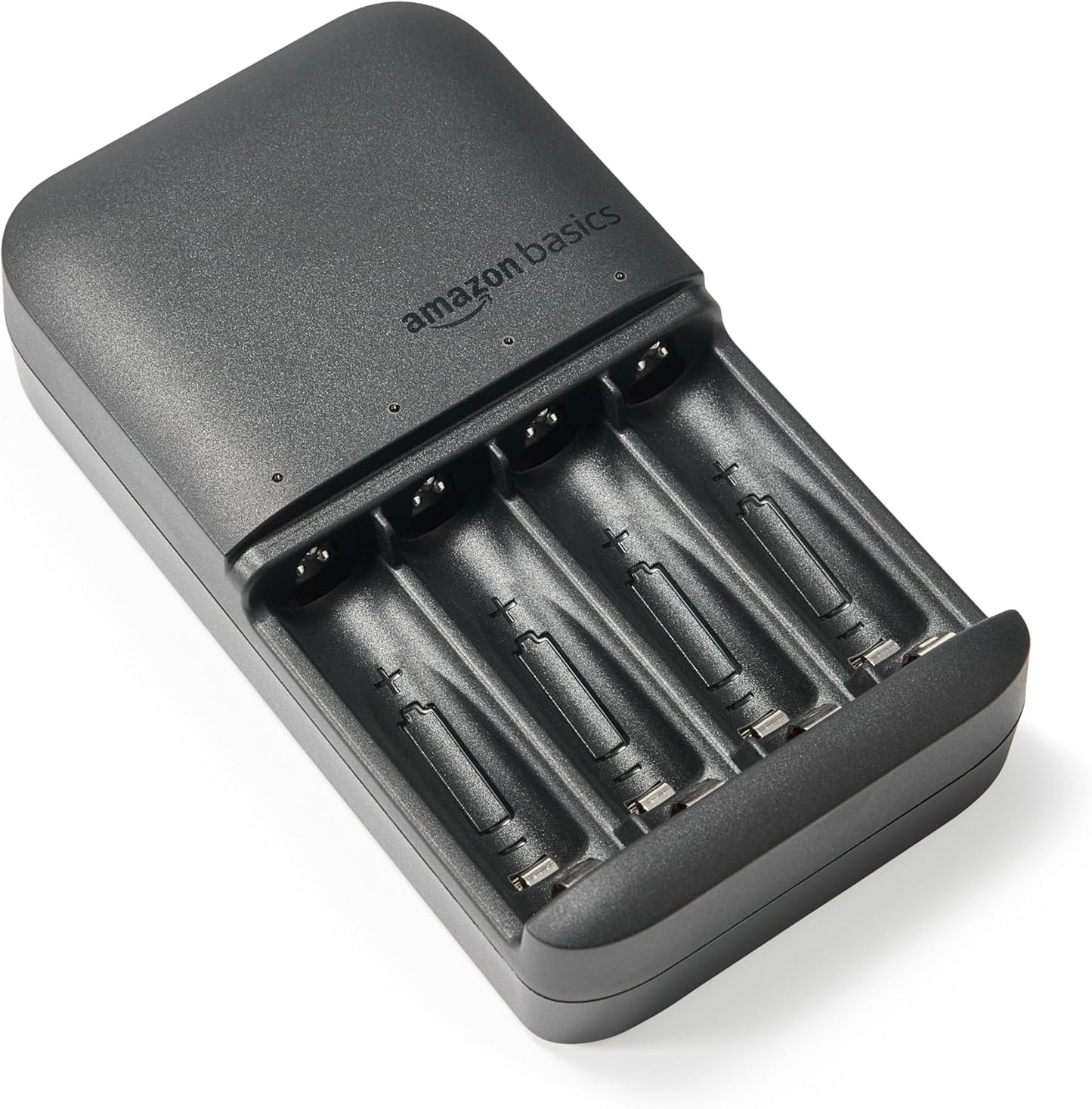 Amazon Basics 4-Bay 4 Count, Battery Charger for AA & AAA Rechargeable Batteries with Pre-Charged AA NiMh Batteries