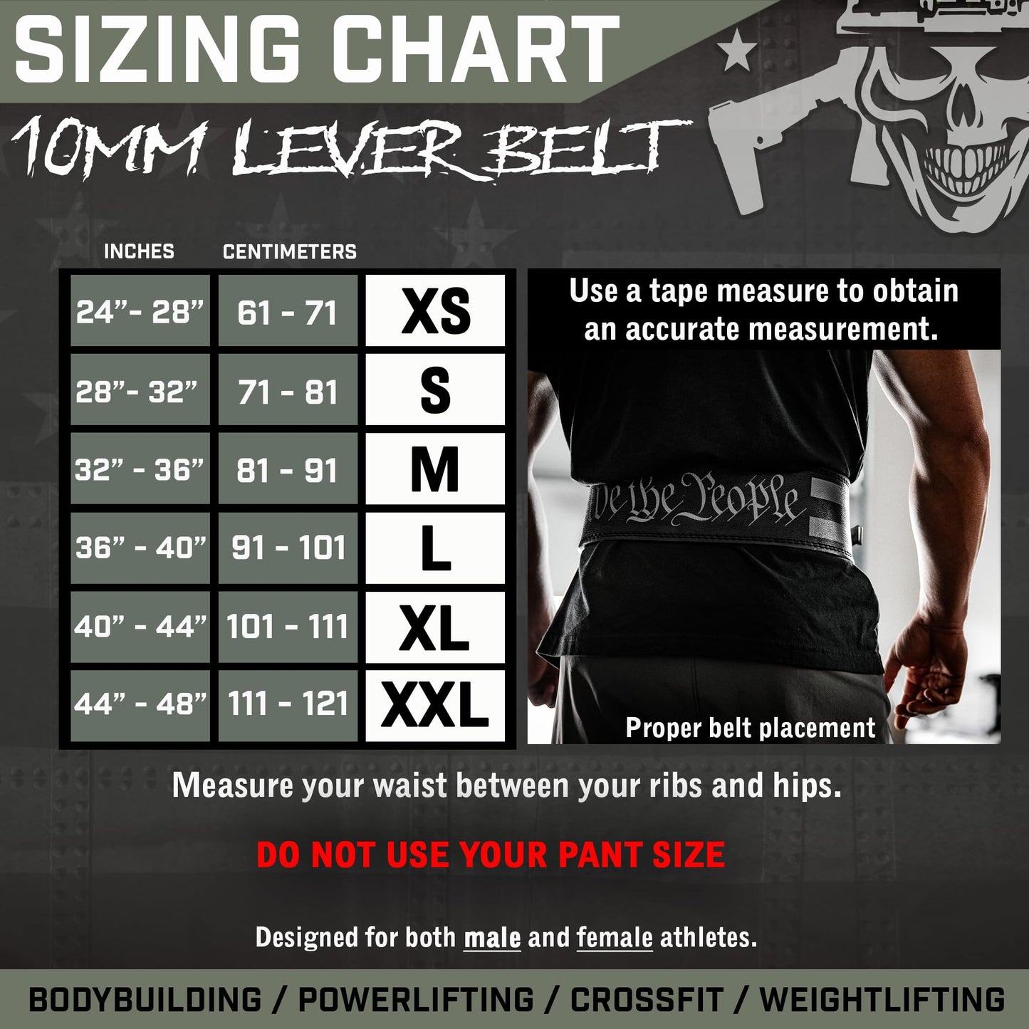 Weight Lifting Belt - Lever Gym Belt for Weightlifting, 10mm Leather Weight Belt for Men, 4 Inches Wide for Support & Stability for Workouts, Powerlifting, Bodybuilding, Fitness & Crossfit M 1776