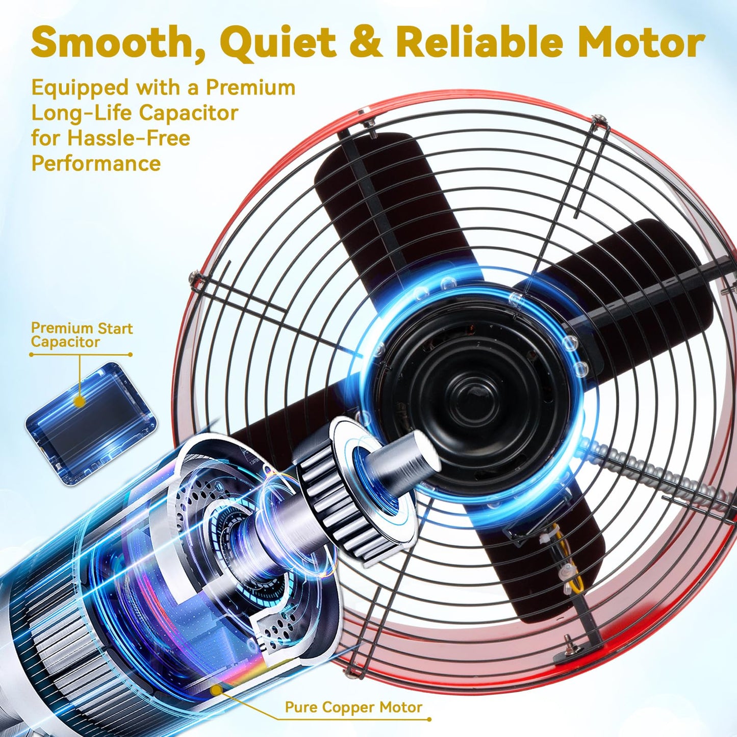 15" Gable Attic Fan with Thermostat, 1650CFM Plug-and-Play Attic Gable Vent Fan with Start Capacitor for 2500 sq.ft, Quiet Attic Exhaust Fan with Thermostat & 20FT Power Cord for House Garage Shed