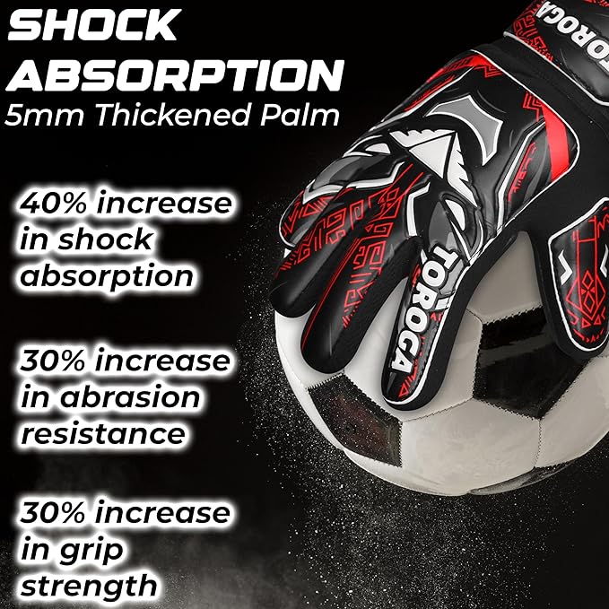 Goalkeeper Gloves for Kids & Youth – Soccer Goalie Gloves, Strong Latex Grip, Double Wrist Support & Breathable Mesh – Boys Football Gloves