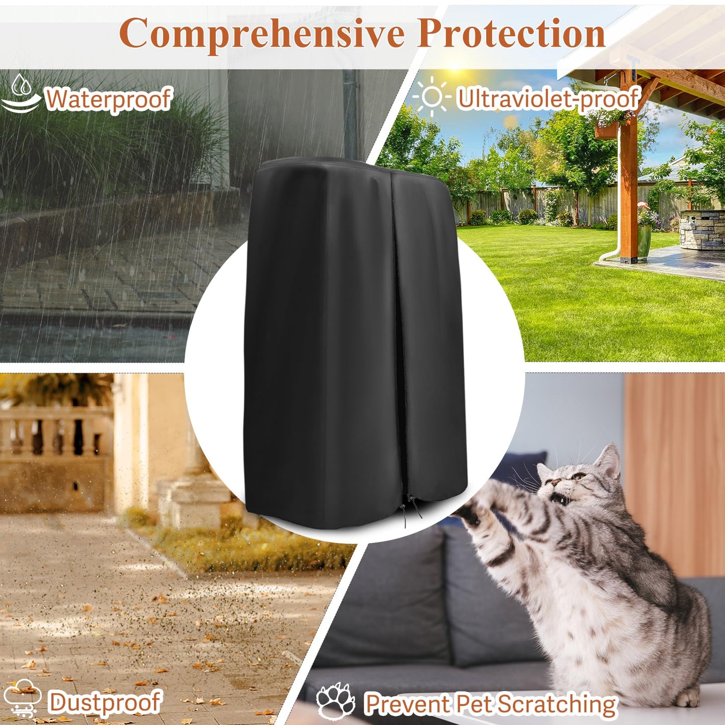 Andacar Cover for Speediance Home Gym Equipment, Waterproof Smart Home Gym System Cover, Strength Training Fitness Equipment Protector for Home Workout Cable Machine - 28"L×15"W×71"H, Black