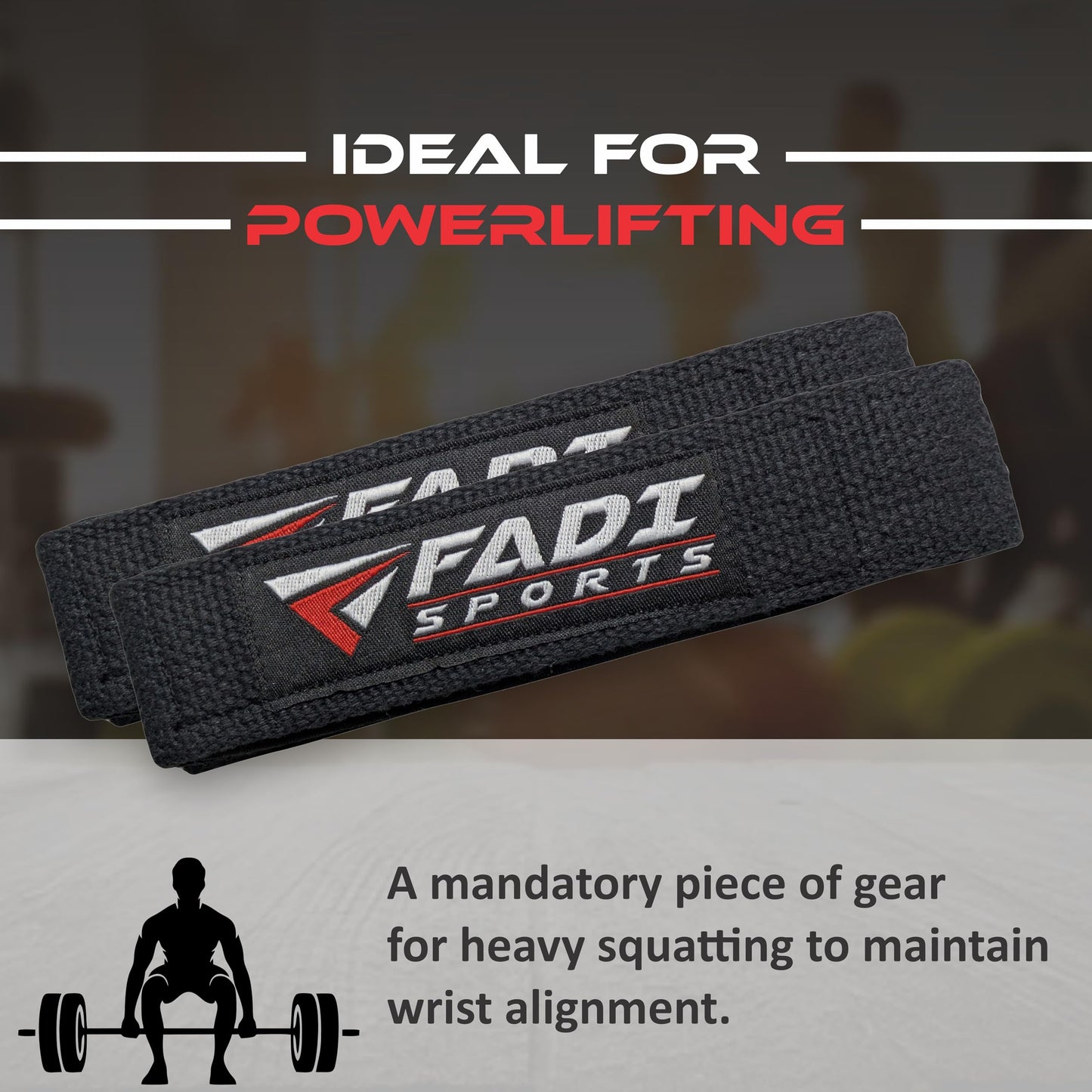 Fadi Sports Lifting Wrist Straps for Weightlifting, Bodybuilding, Powerlifting & Deadlifts – 24 Inch Cotton Straps with Padded Neoprene for Strength Training & Grip Support (Black/White)