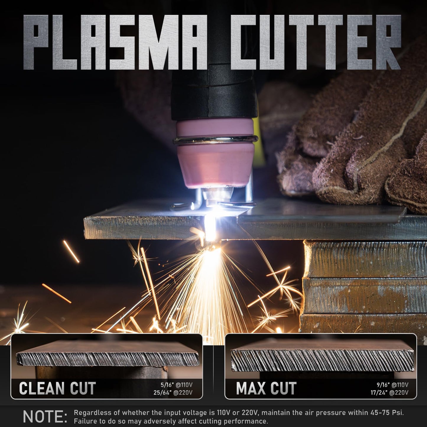 YESWELDER CUT-55DS PLUS Plasma Cutter, 55Amp, 2-In-1 Plate Cutting/Grid Cutting Plasma Cutting Machine & 24PCS AG-60 Plasma Cutter Torch Consumables Kit(Standard)