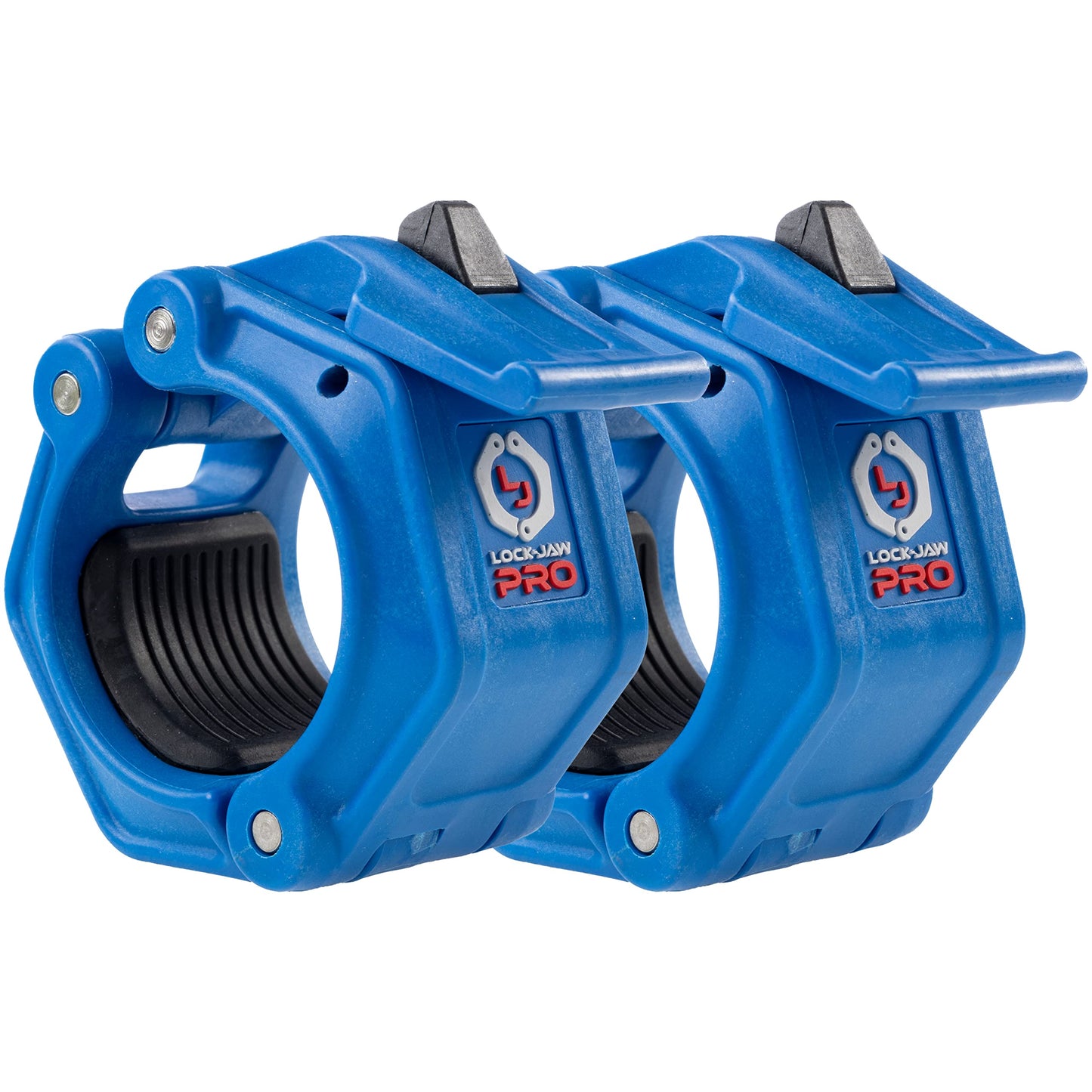 Lock-Jaw PRO 2 Barbell Collars Olympic Barbell Clamps 2 Pcs – Heavy Duty Bar Clamps for 2” & 50mm Olympic Bars – Secure Weight Bar Clamps for Strength Training & Home Gym Accessories – Blue